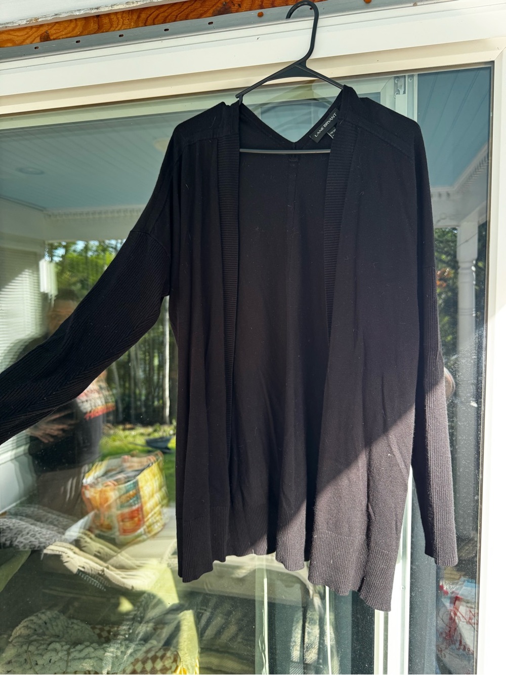 Lane Bryant drop shoulder open front cardigan